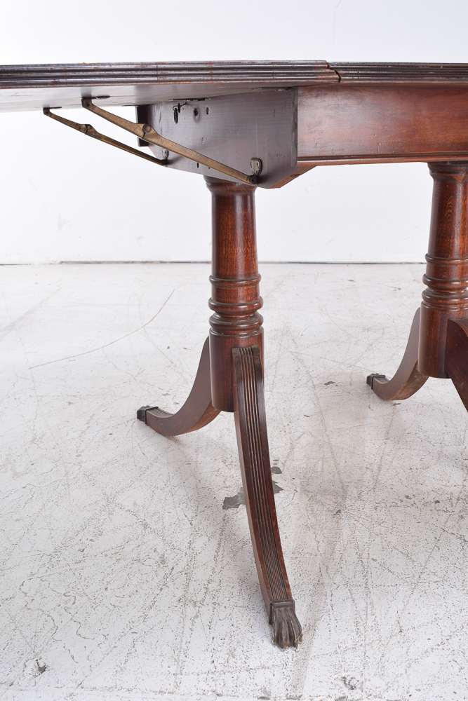 Duncan Phyfe Style Mahogany Dining Table and Six Chairs