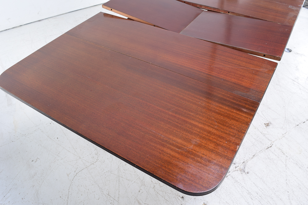 Duncan Phyfe Style Mahogany Dining Table and Six Chairs