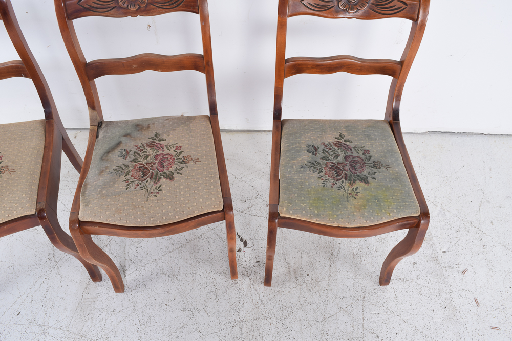 Duncan Phyfe Style Mahogany Dining Table and Six Chairs