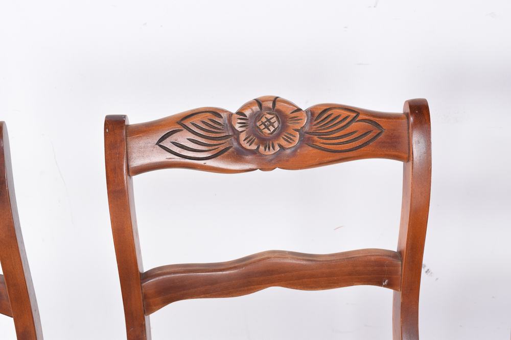 Duncan Phyfe Style Mahogany Dining Table and Six Chairs