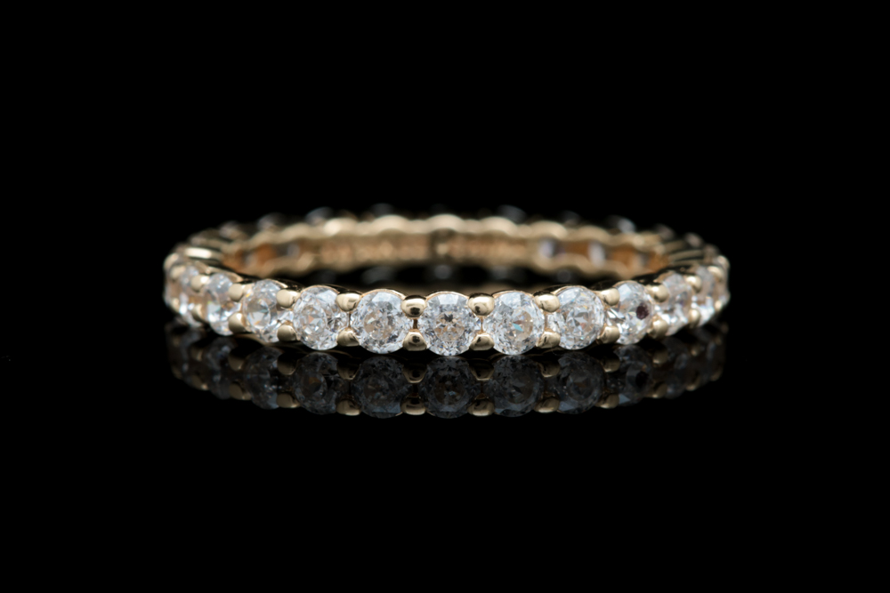 14K Yellow Gold and Cubic Zirconia Infinity Ring