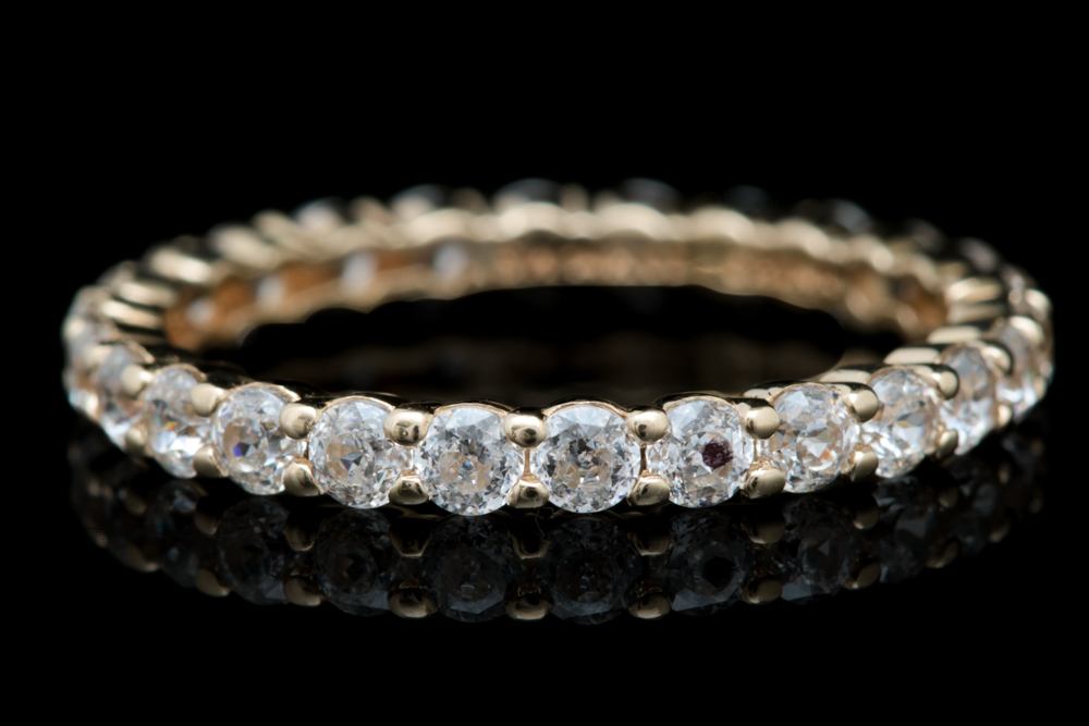 14K Yellow Gold and Cubic Zirconia Infinity Ring