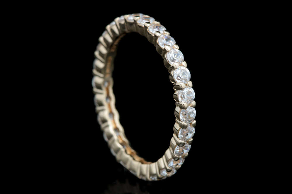 14K Yellow Gold and Cubic Zirconia Infinity Ring