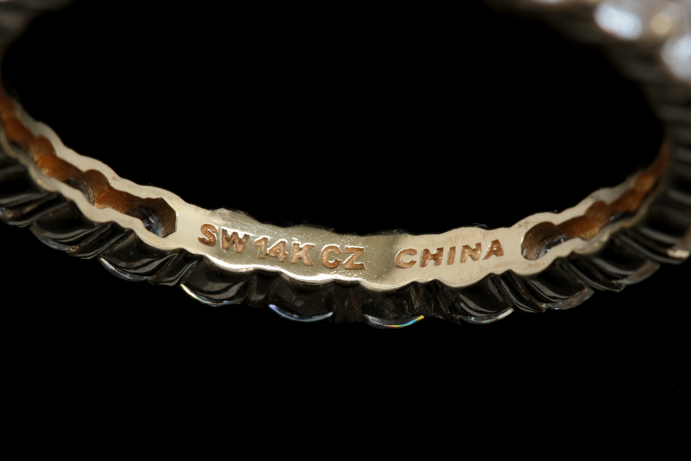 14K Yellow Gold and Cubic Zirconia Infinity Ring