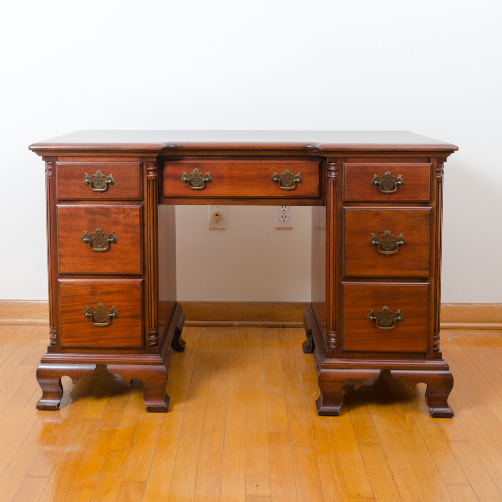 Chippendale Style Mahogany Desk and Chair