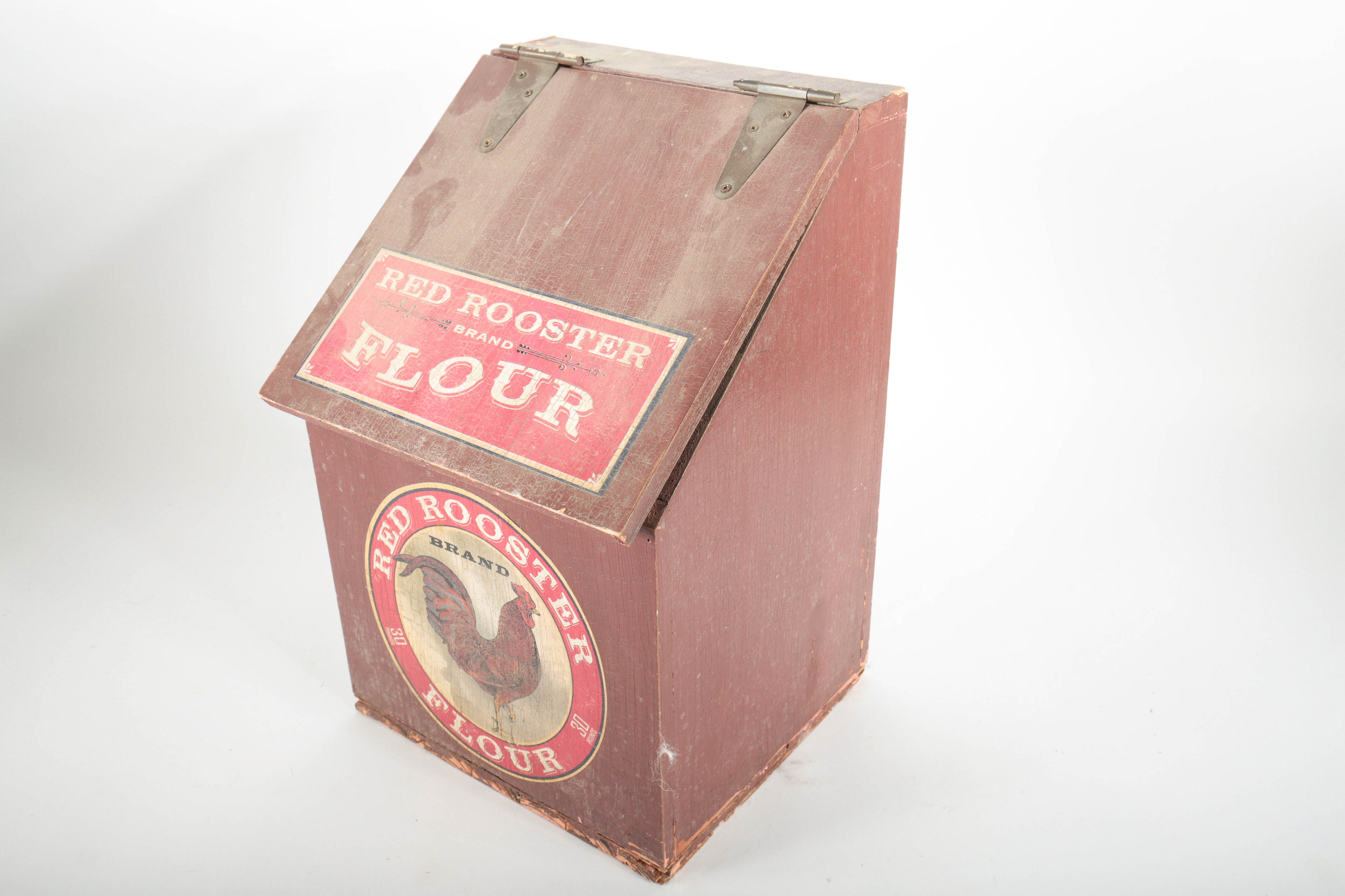 Vintage Red Rooster Flour Box