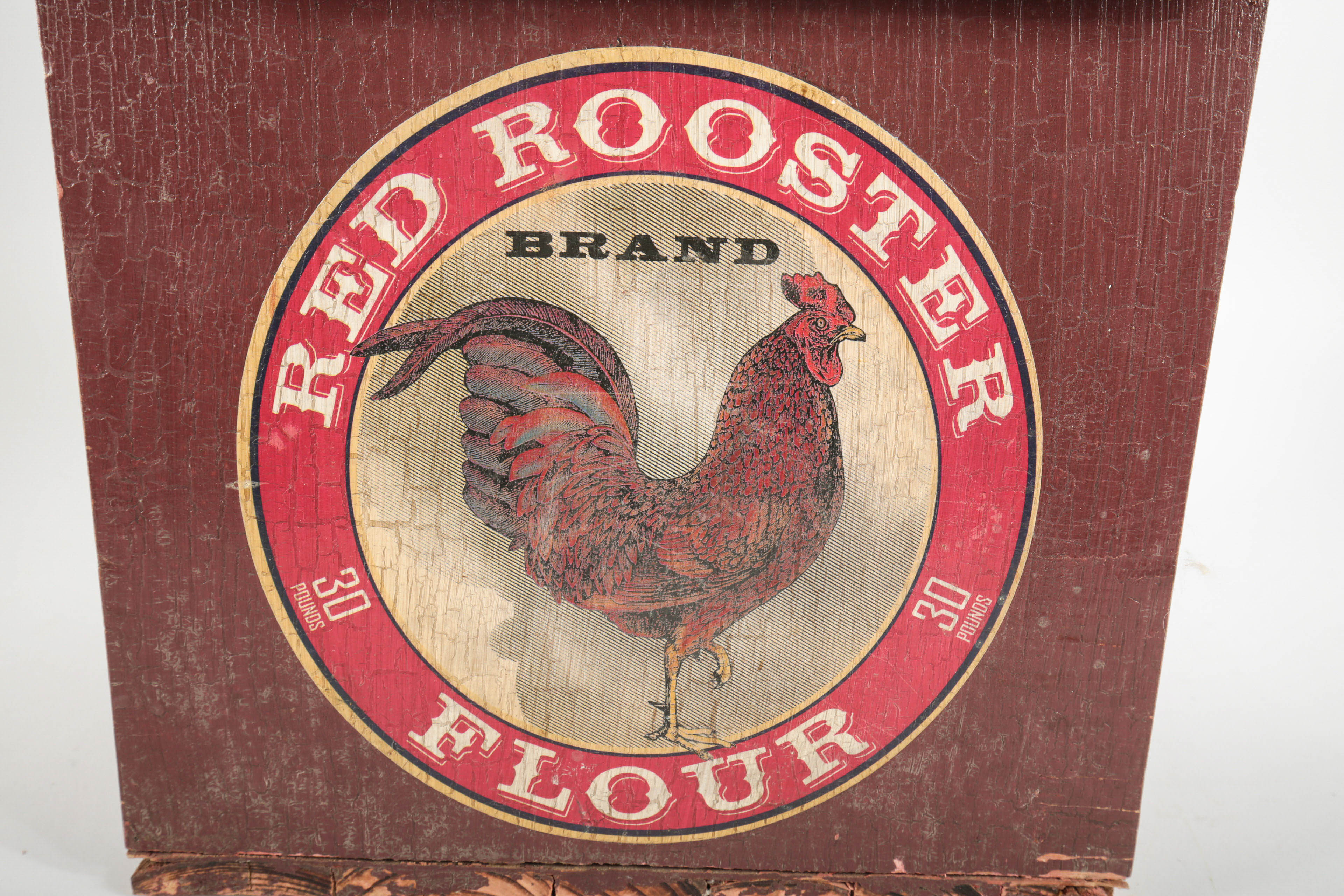 Vintage Red Rooster Flour Box