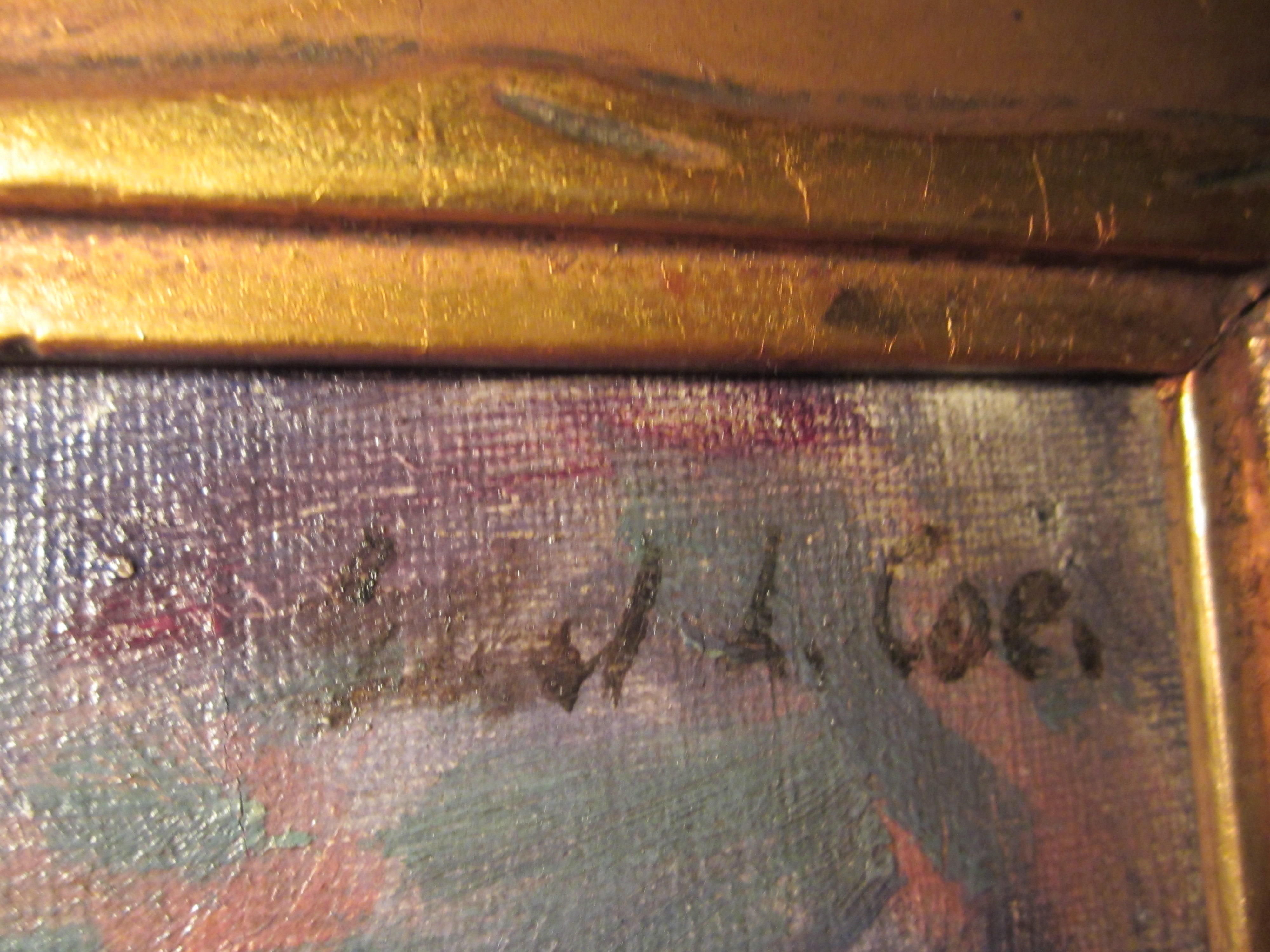 Ethel Louise Coe Oil Painting on Canvas of Stone Bridge