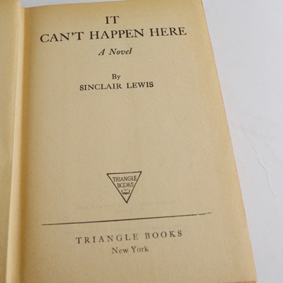 Sinclair Lewis "It Can't Happen Here" Hardcover Book