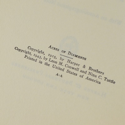 Russell H Conwell "Acres of Diamonds" Hardcover Books