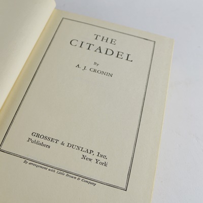 A.J. Cronin "The Citadel" Hardcover Book
