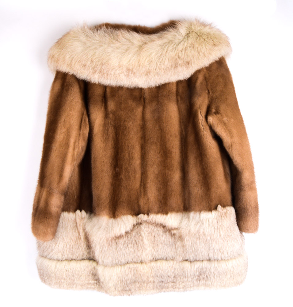 Vintage Mink and Fox Fur Coat
