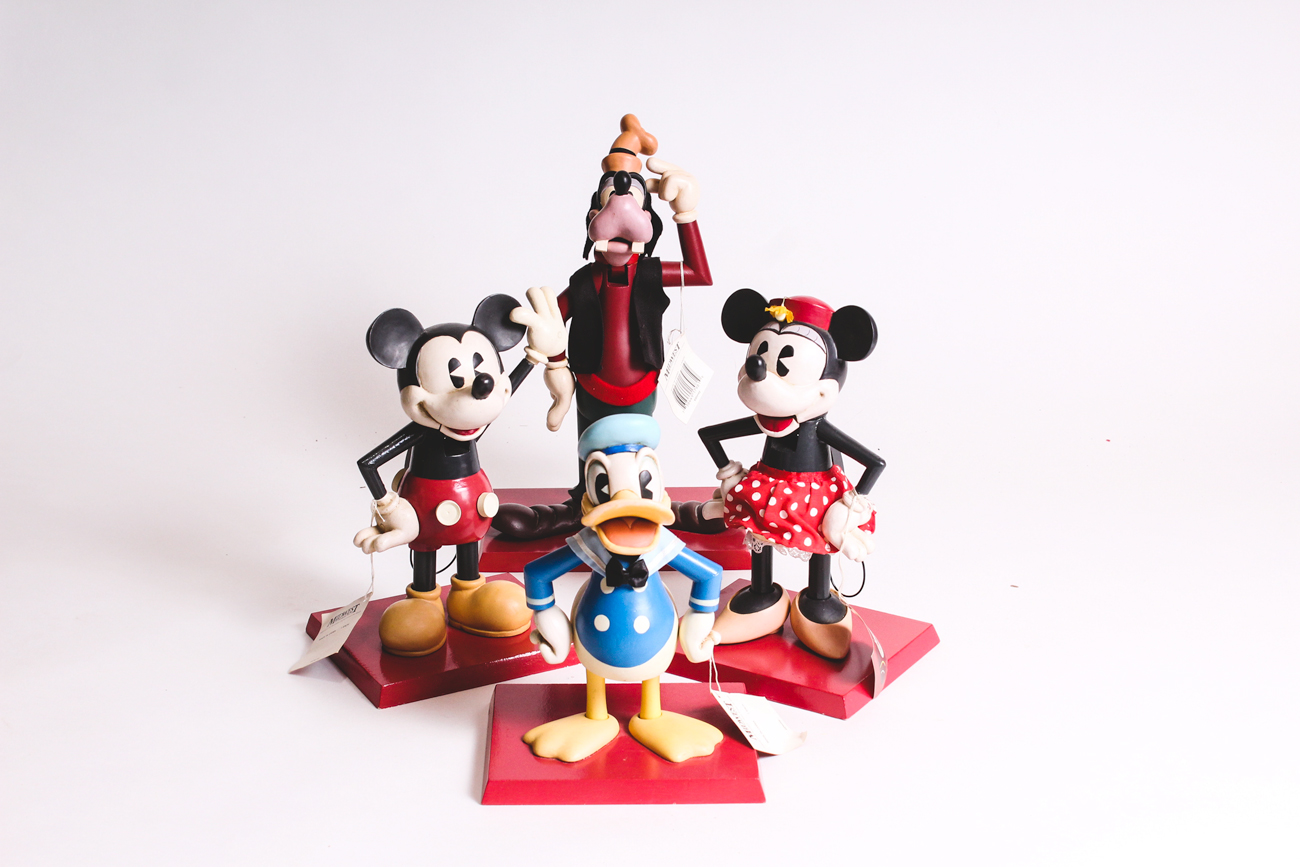 Grouping of Wooden Disney Nutcrackers