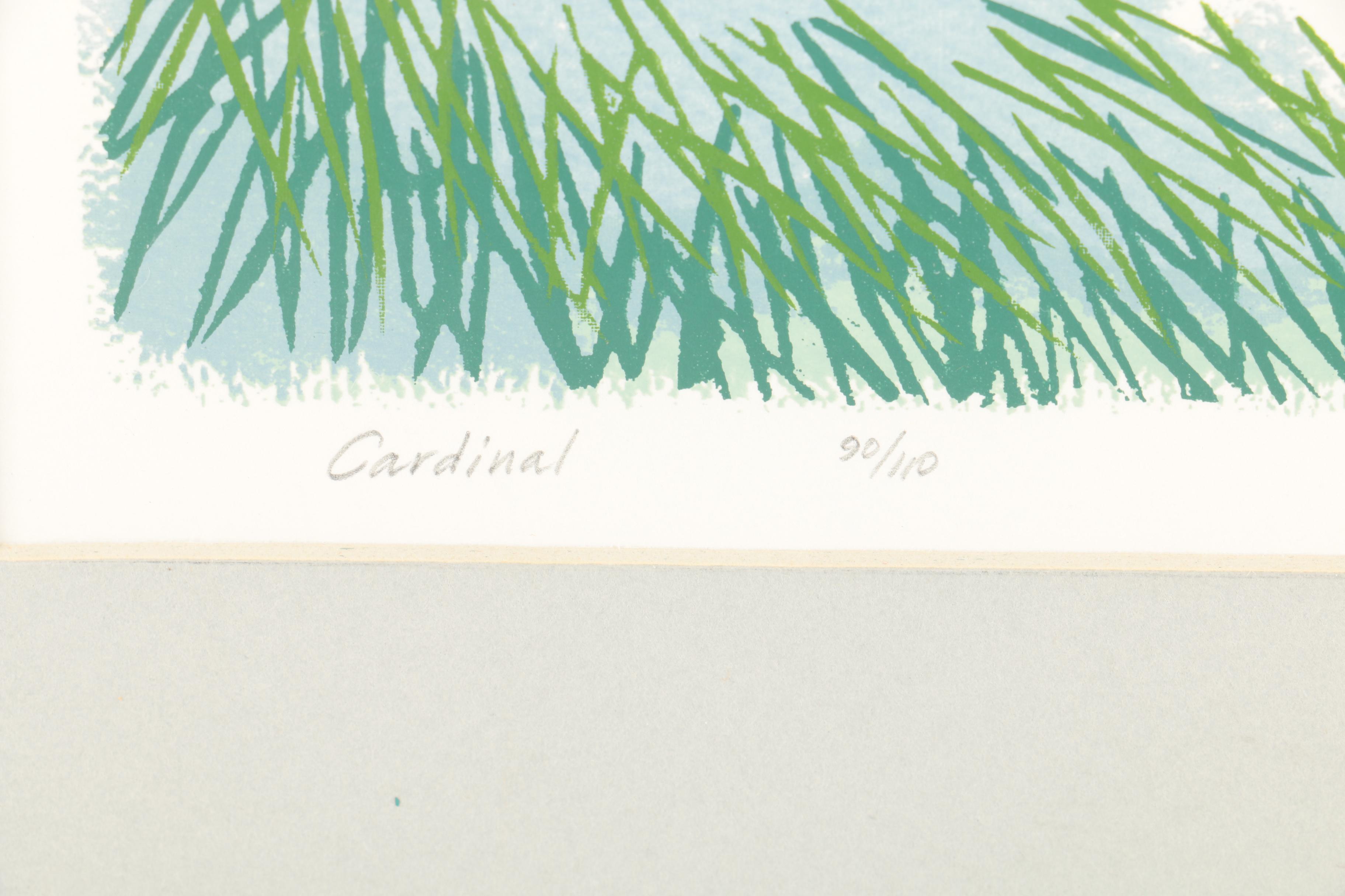 Kenneth Reeve Limited Edition Serigraph on Paper "Cardinal"