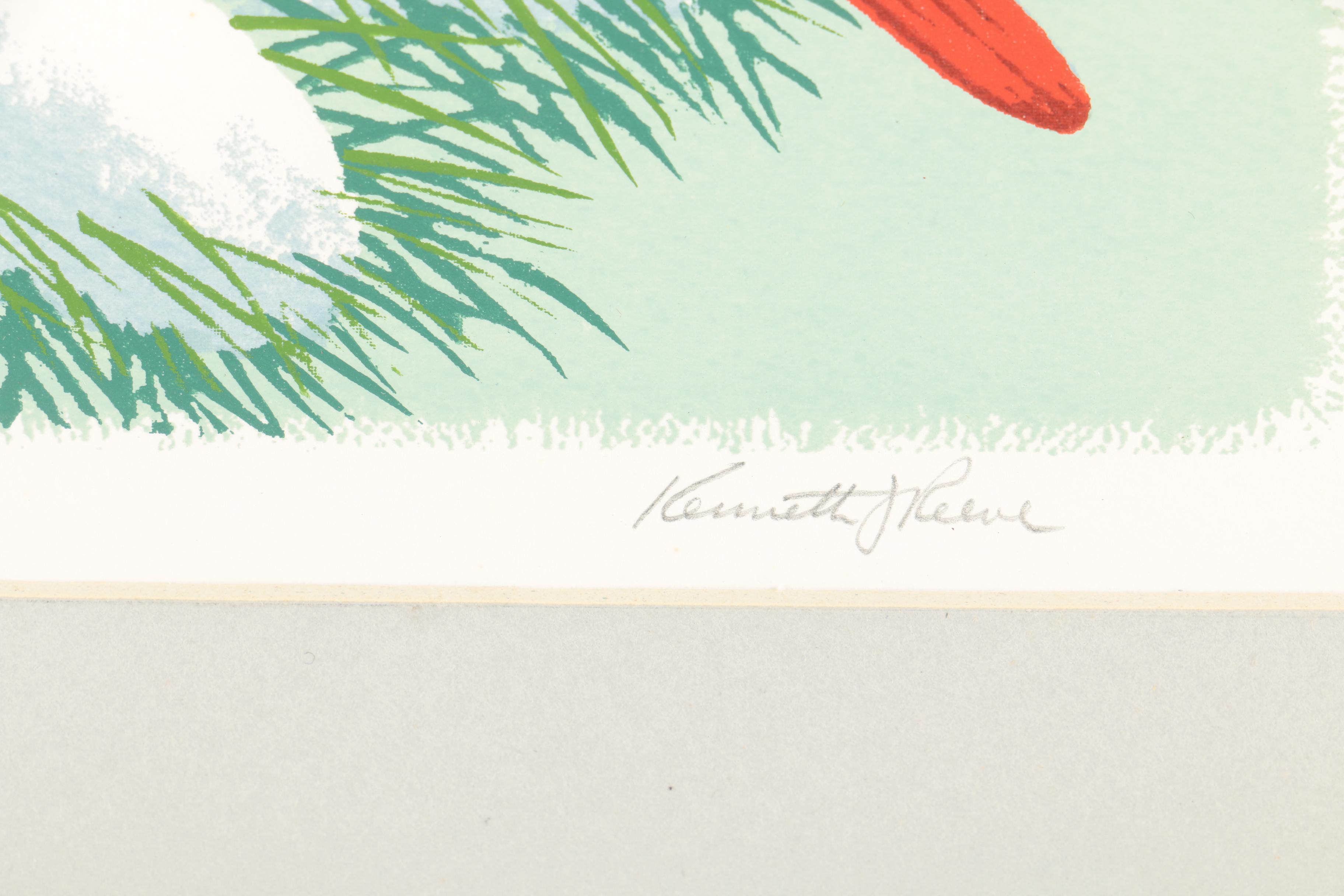 Kenneth Reeve Limited Edition Serigraph on Paper "Cardinal"