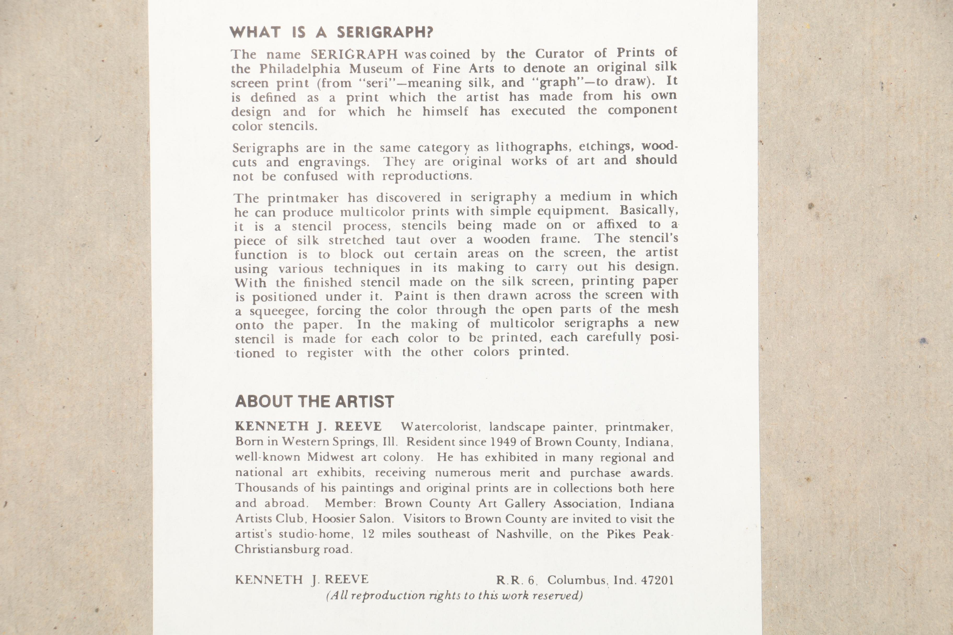 Kenneth Reeve Limited Edition Serigraph on Paper "Cardinal"