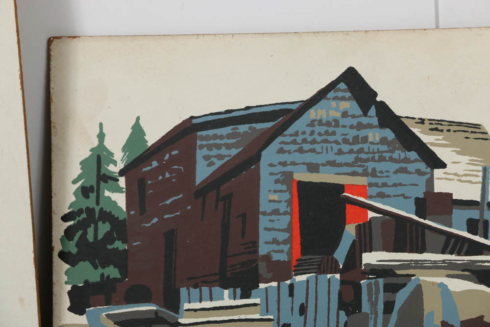 Assortment of Mark Coomer Serigraph on Board of Miscellaneous Scenes