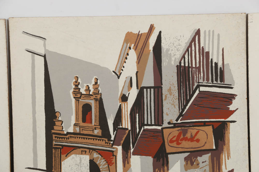 Collection of Mark Coomer Serigraphs on Boards of Genre Scenes