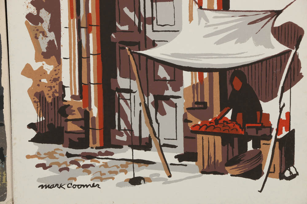 Collection of Mark Coomer Serigraphs on Boards of Genre Scenes
