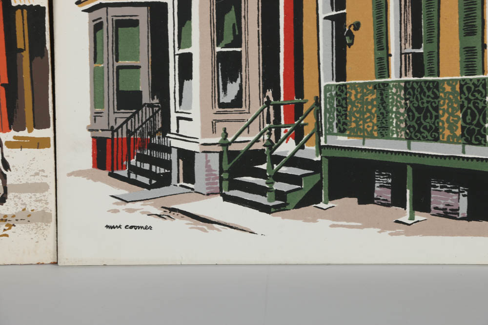 Assortment of Mark Coomer Serigraph on Board of Architectural Landscapes