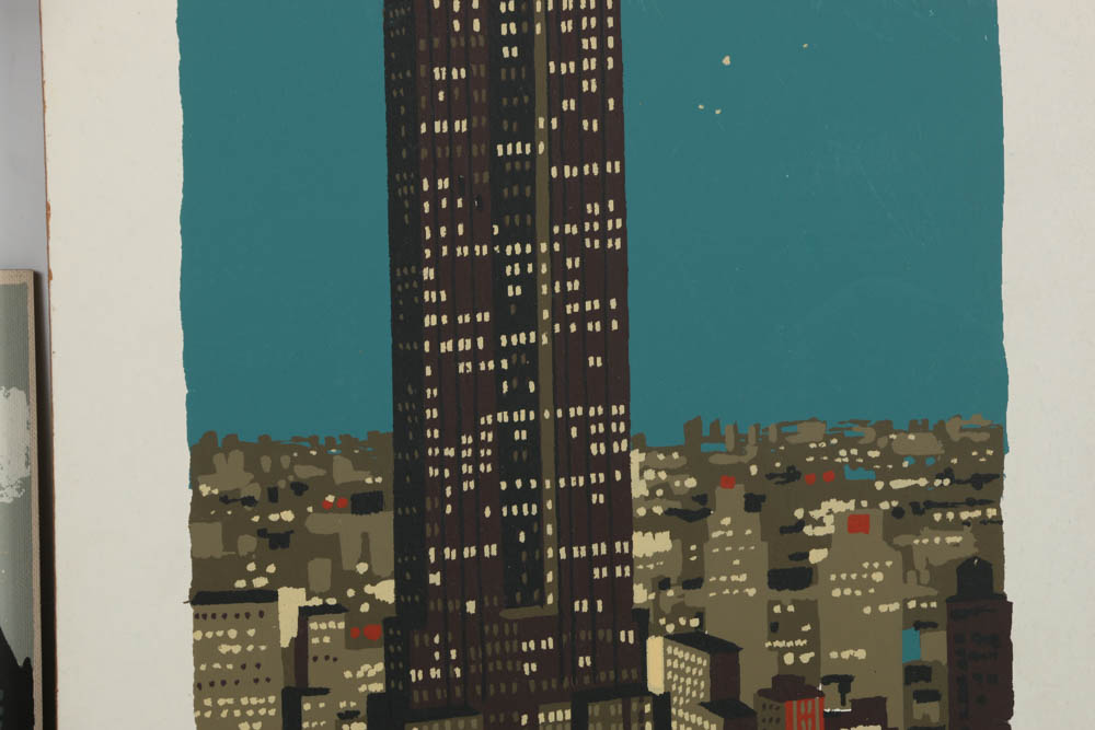 Assortment of Mark Coomer Serigraph on Board of Architectural Landscapes