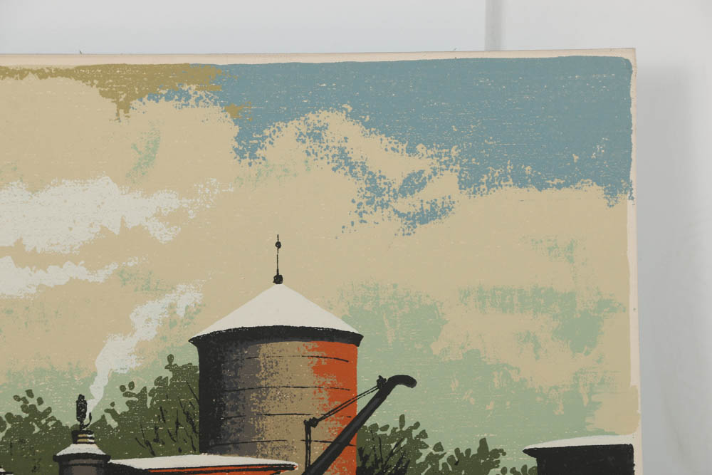 Assortment of Mark Coomer Serigraph on Board of Architectural Landscapes