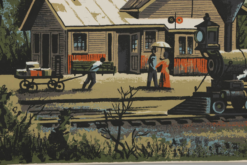 Assortment of Mark Coomer Serigraph on Board of Architectural Landscapes