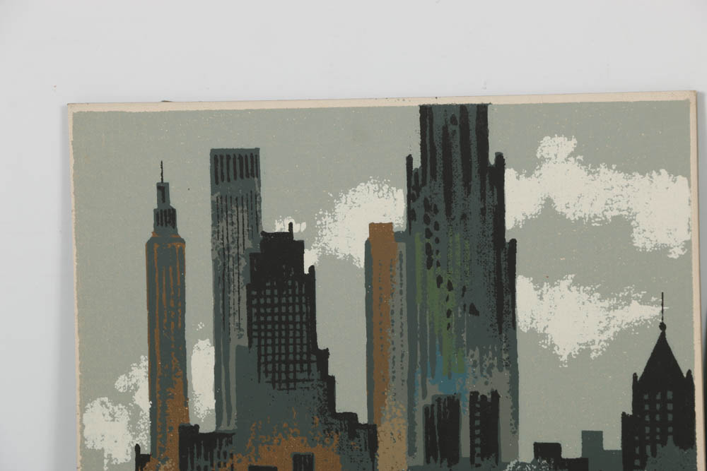 Assortment of Mark Coomer Serigraph on Board of Architectural Scenes