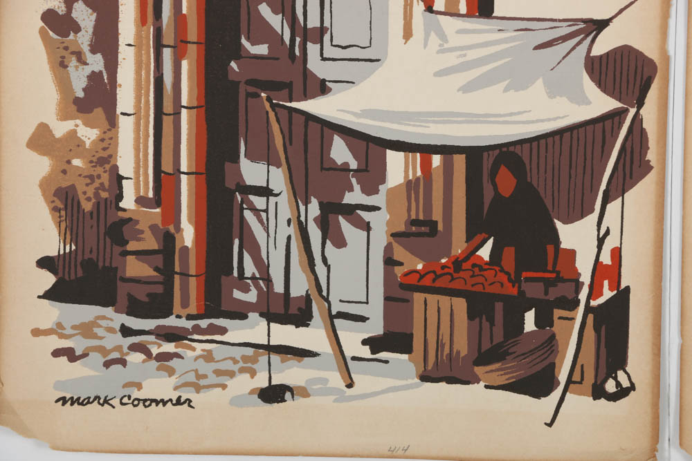 Collection of Mark Coomer Serigraphs on Paper of Urban Street Scenes