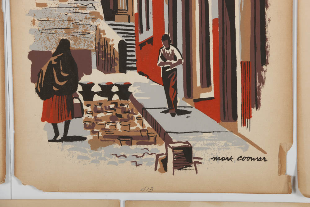 Collection of Mark Coomer Serigraphs on Paper of Urban Street Scenes