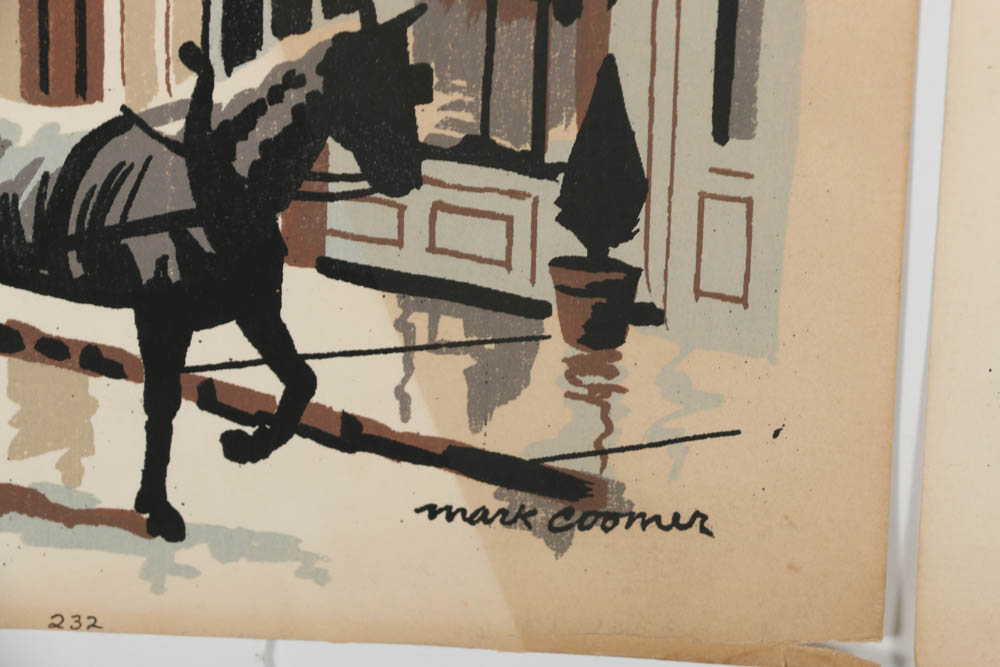 Collection of Mark Coomer Serigraphs on Paper of Urban Street Scenes