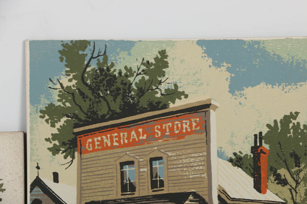 Collection of Mark Coomer Serigraphs on Boards of Architecture