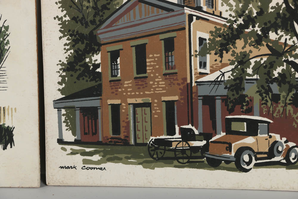 Collection of Mark Coomer Serigraphs on Boards of Architecture