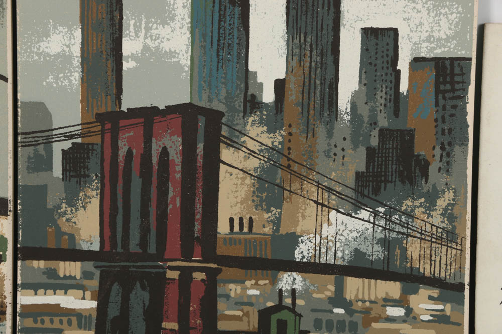 Collection of Mark Coomer Serigraphs on Boards of Architecture