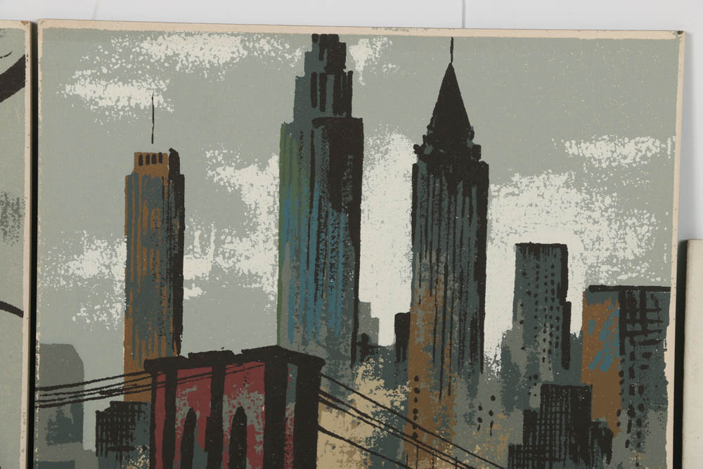 Collection of Mark Coomer Serigraphs on Boards of Architecture
