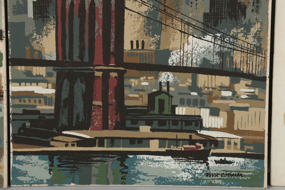 Collection of Mark Coomer Serigraphs on Boards of Architecture