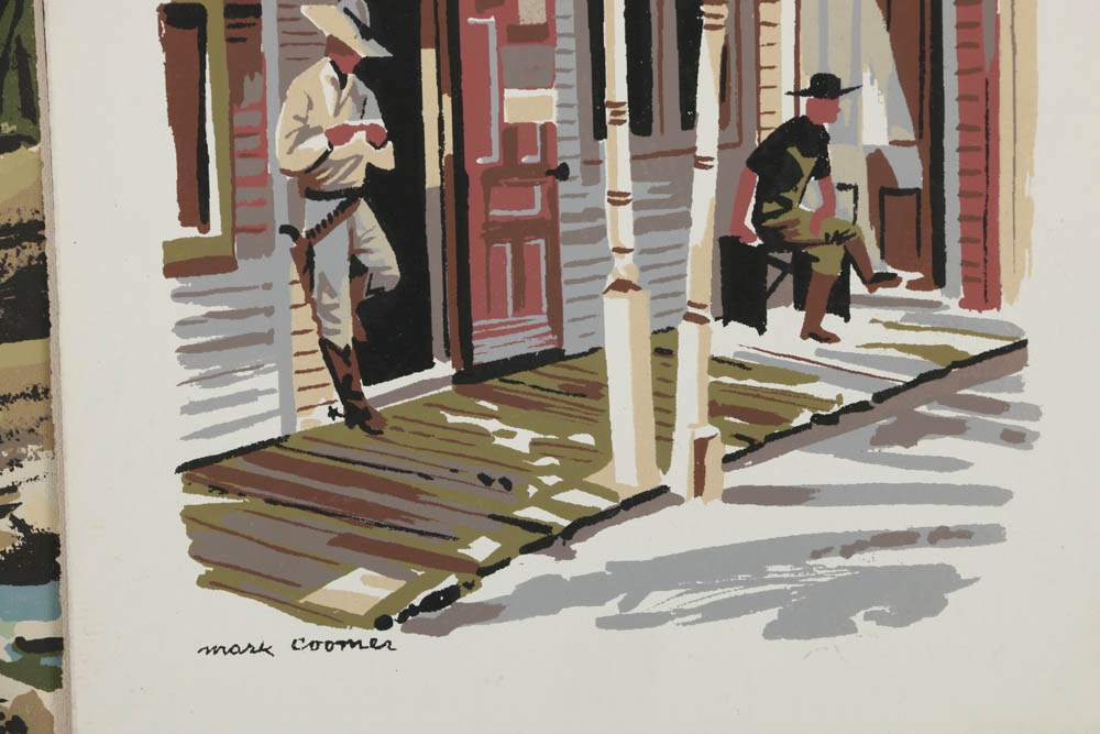 Collection of Mark Coomer Serigraphs on Boards of Genre Scenes