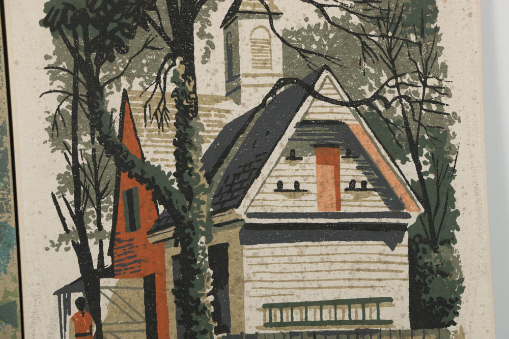 Collection of Mark Coomer Serigraphs on Boards of Genre Scenes