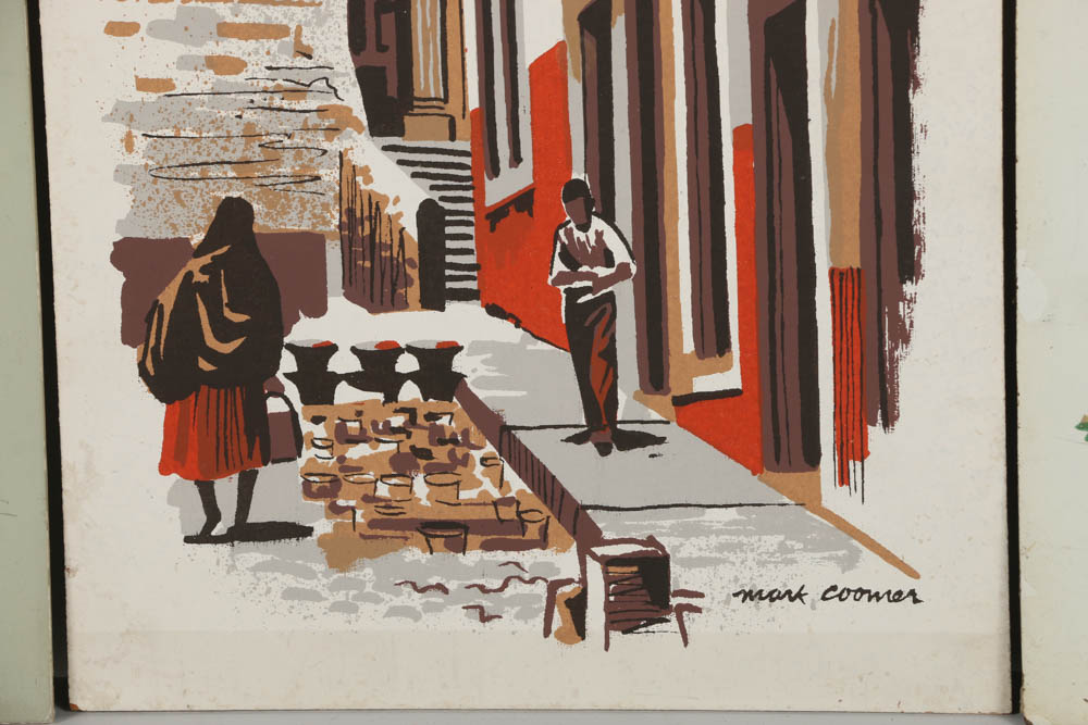 Assortment of Mark Coomer Serigraphs on Board of Genre Scenes