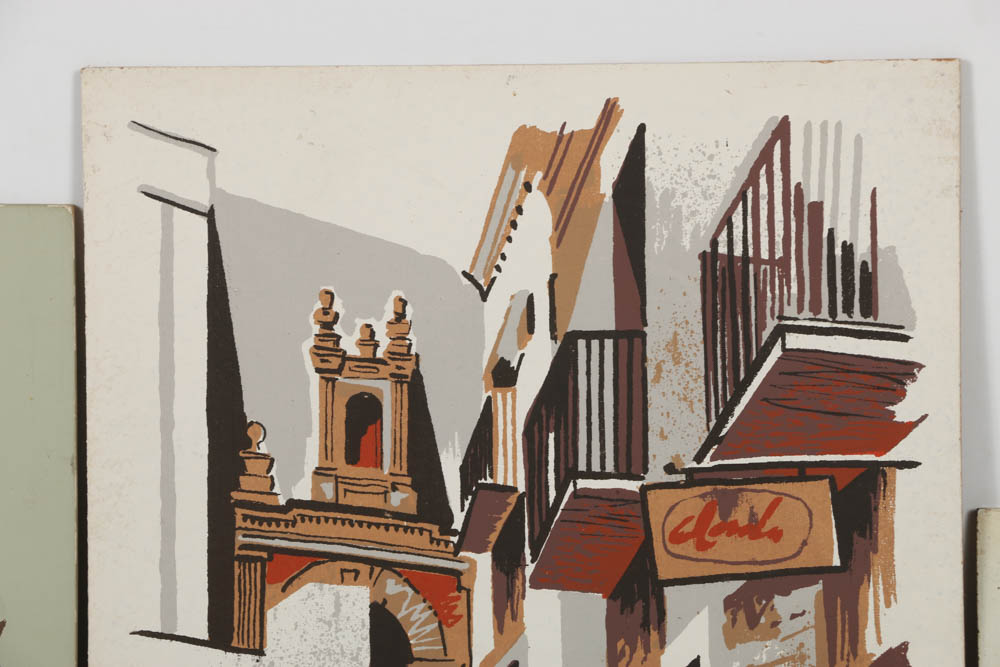 Assortment of Mark Coomer Serigraphs on Board of Genre Scenes