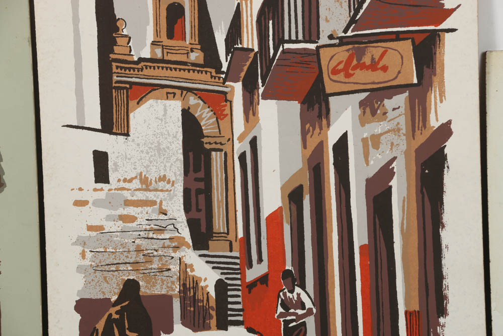 Assortment of Mark Coomer Serigraphs on Board of Genre Scenes