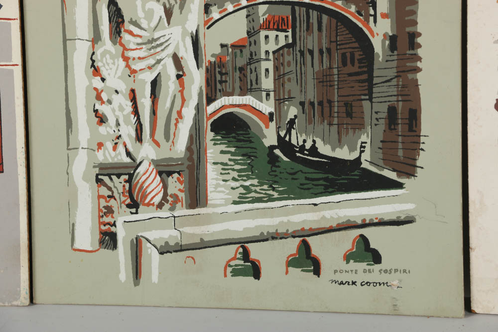 Assortment of Mark Coomer Serigraphs on Board of Genre Scenes