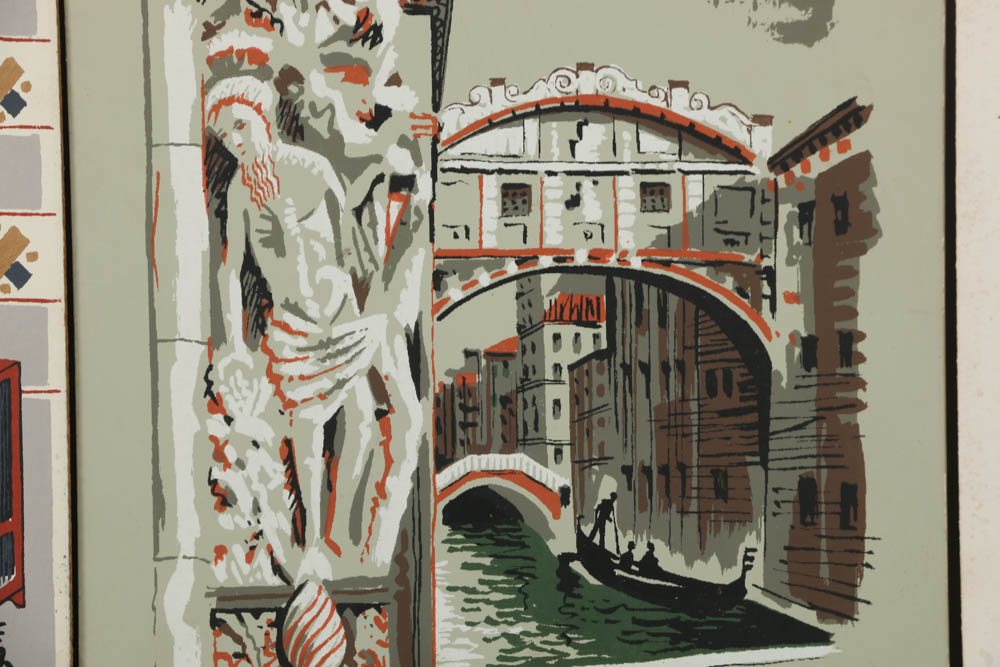 Assortment of Mark Coomer Serigraphs on Board of Genre Scenes