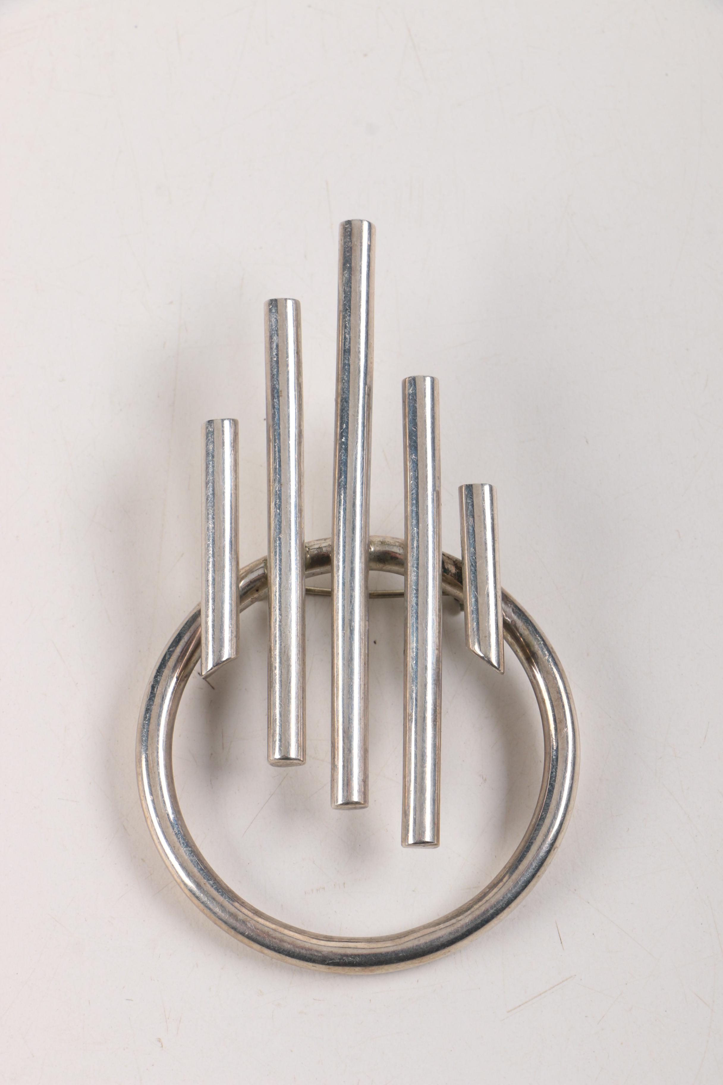 Sterling Silver Beaded Necklace and Brooch