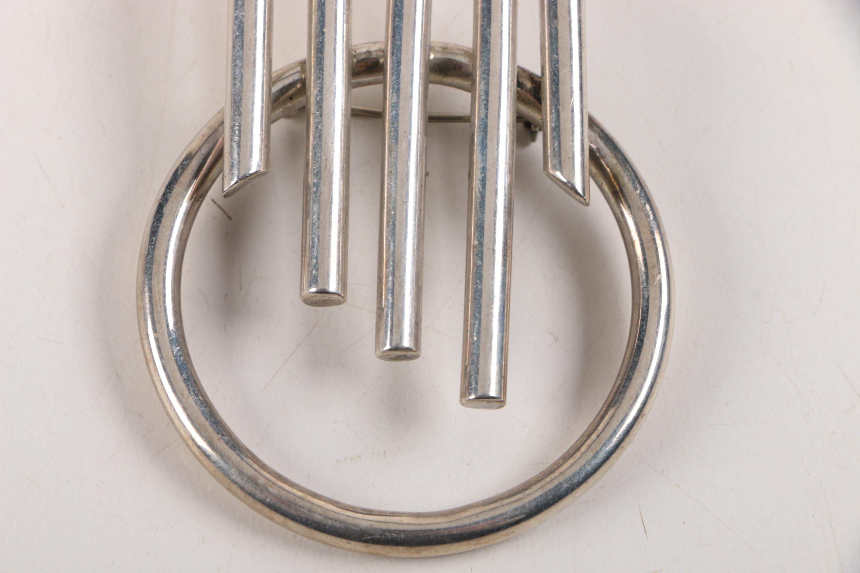 Sterling Silver Beaded Necklace and Brooch