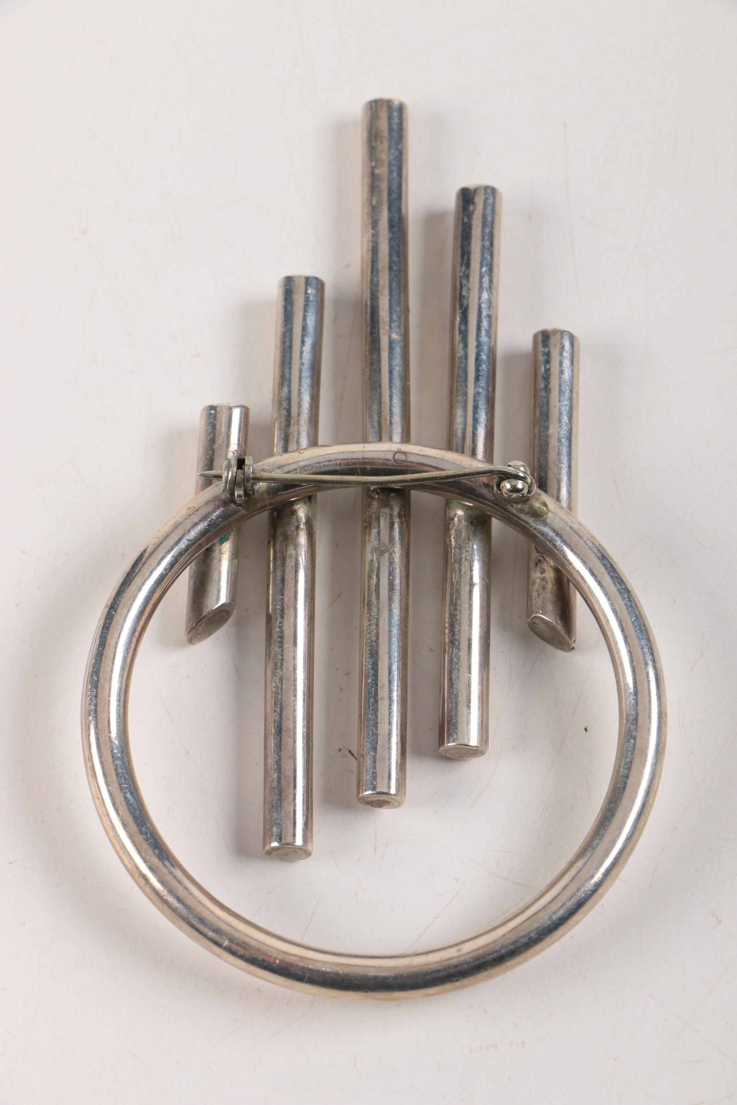 Sterling Silver Beaded Necklace and Brooch