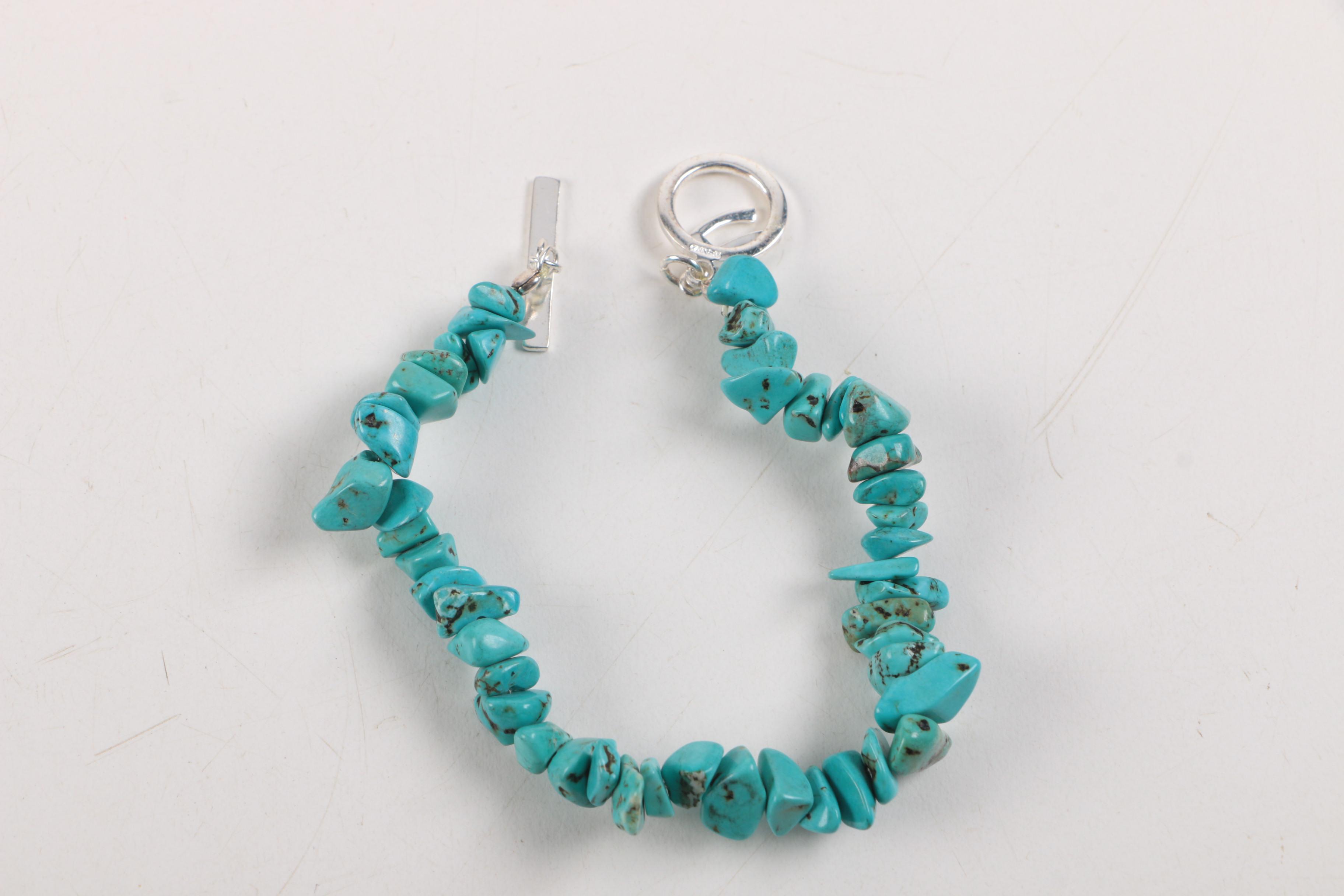 Sterling Silver Southwestern Jewelry Including Turquoise, Lapis Lazuli and Opal