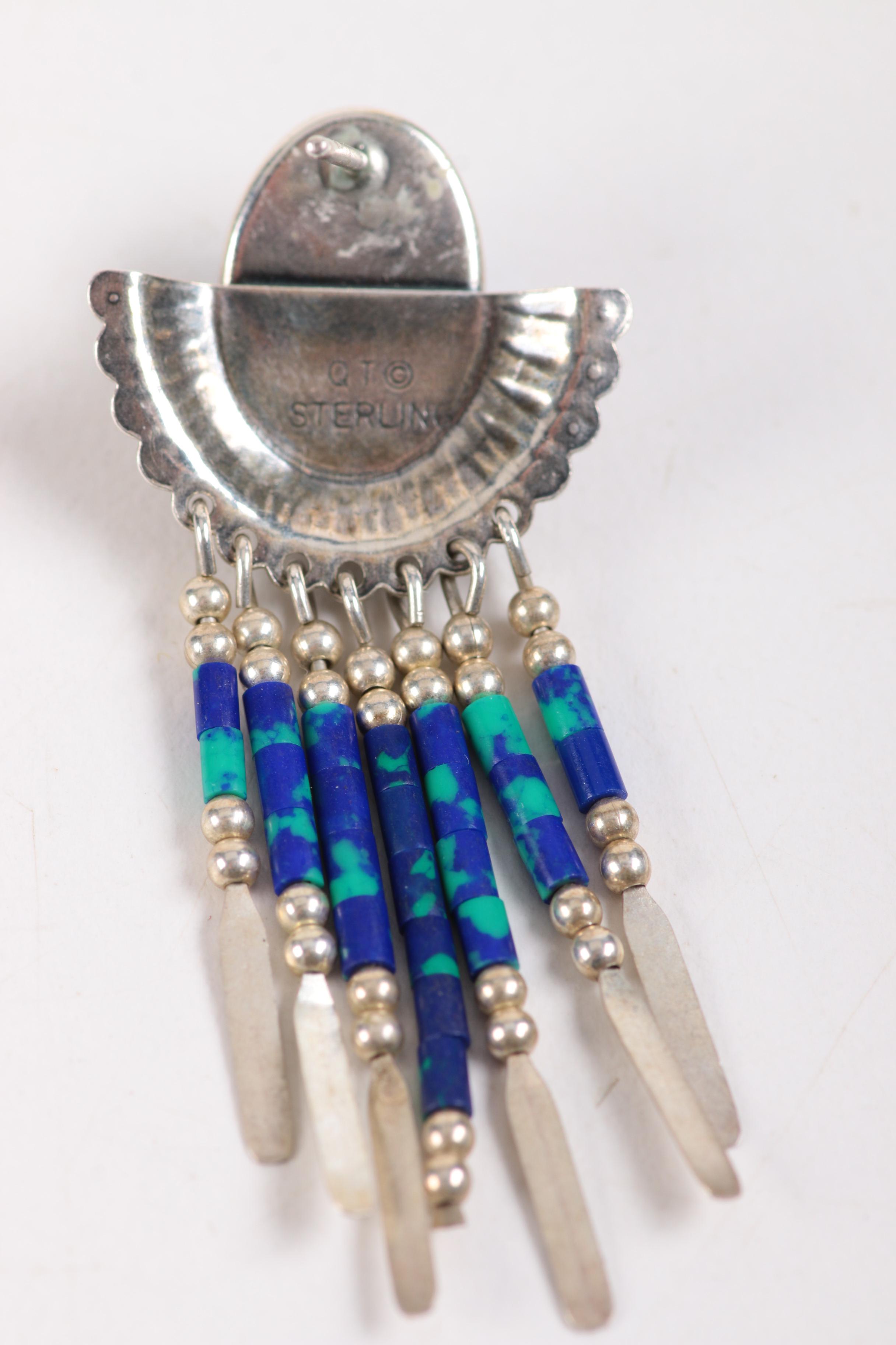 Sterling Silver Southwestern Jewelry Including Turquoise, Lapis Lazuli and Opal