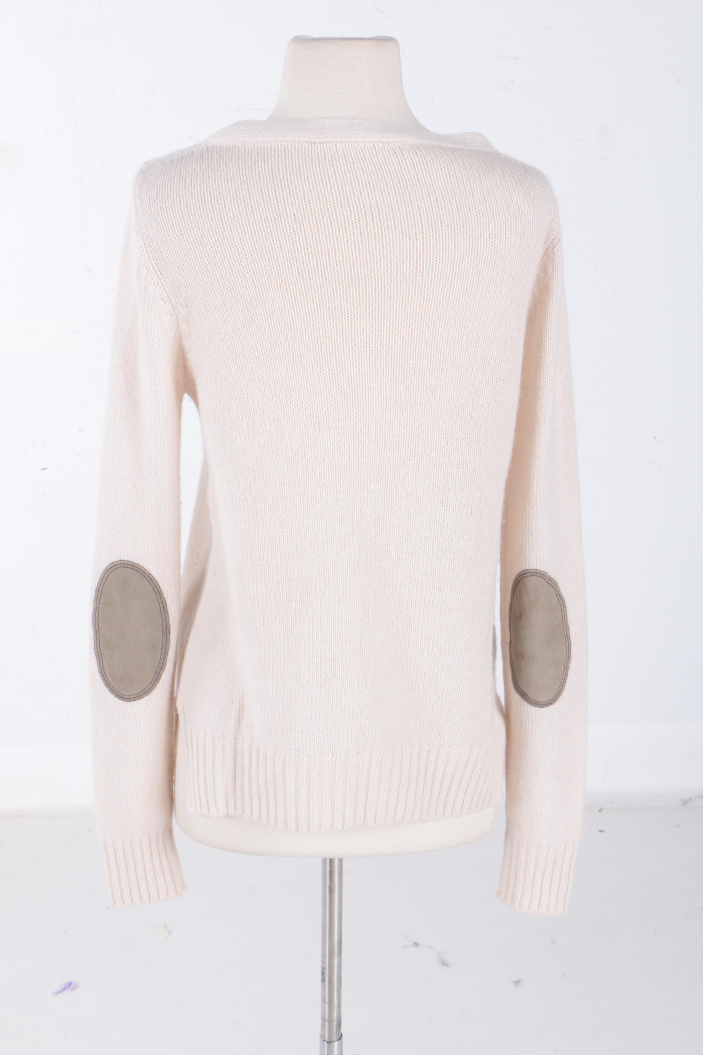 Prada Cashmere Cardigan with Suede Patches