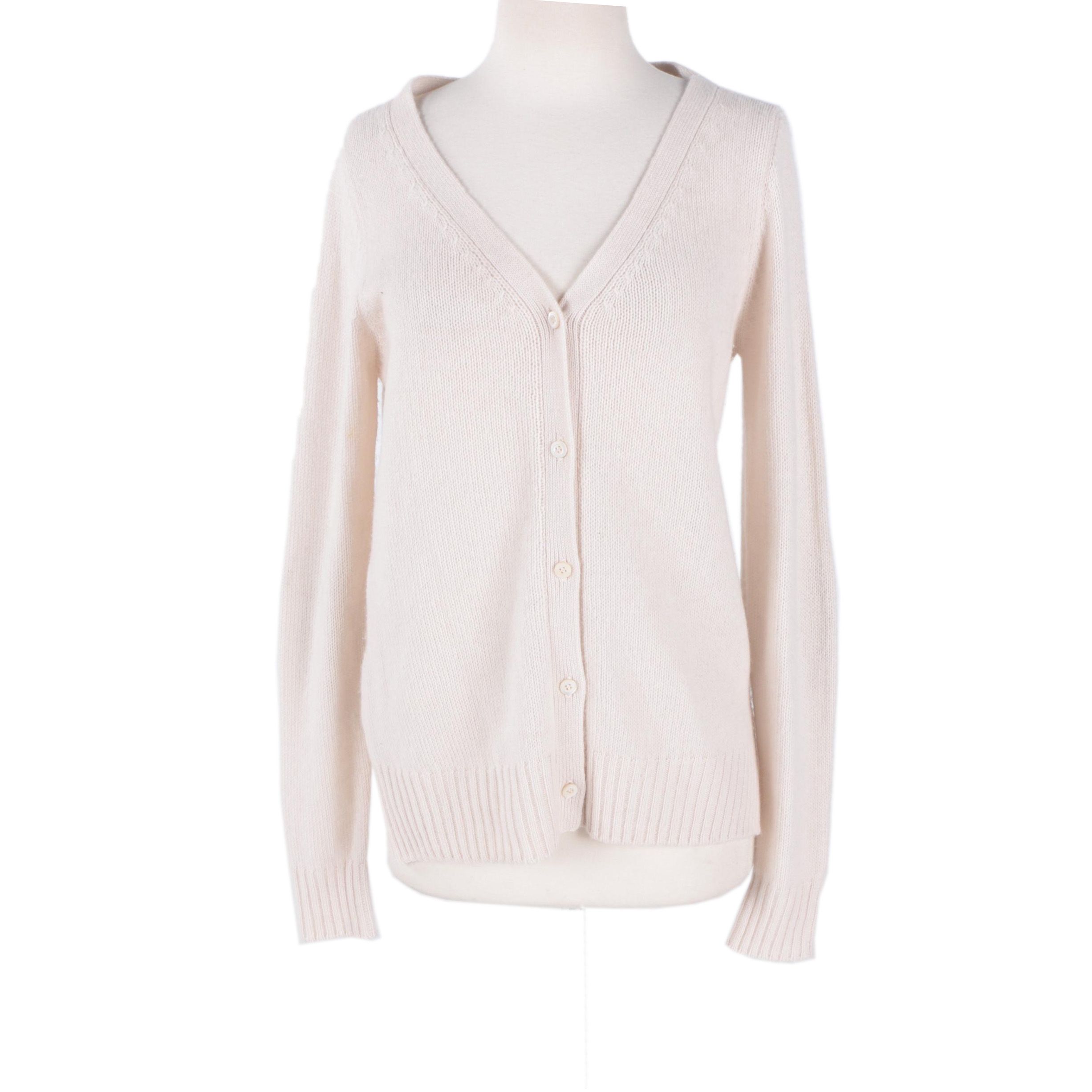 Prada Cashmere Cardigan with Suede Patches